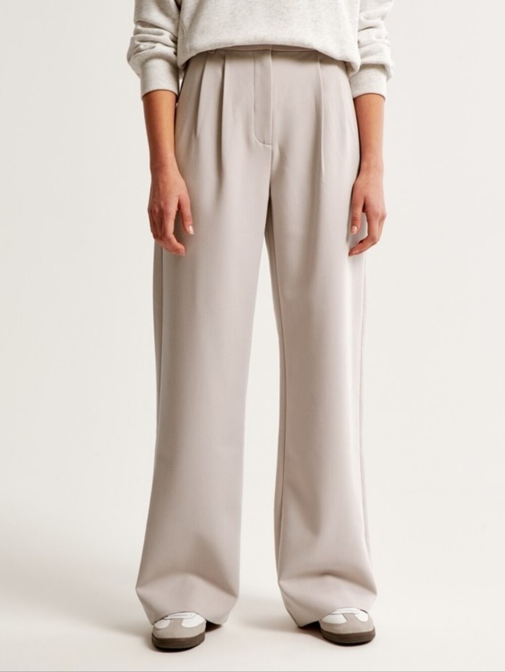 Abercrombie And Fitch - Sloan Tailored Wide Leg Pants (Cream Or Black) - Picture 5 of 8